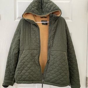 Olive green puffer jacket